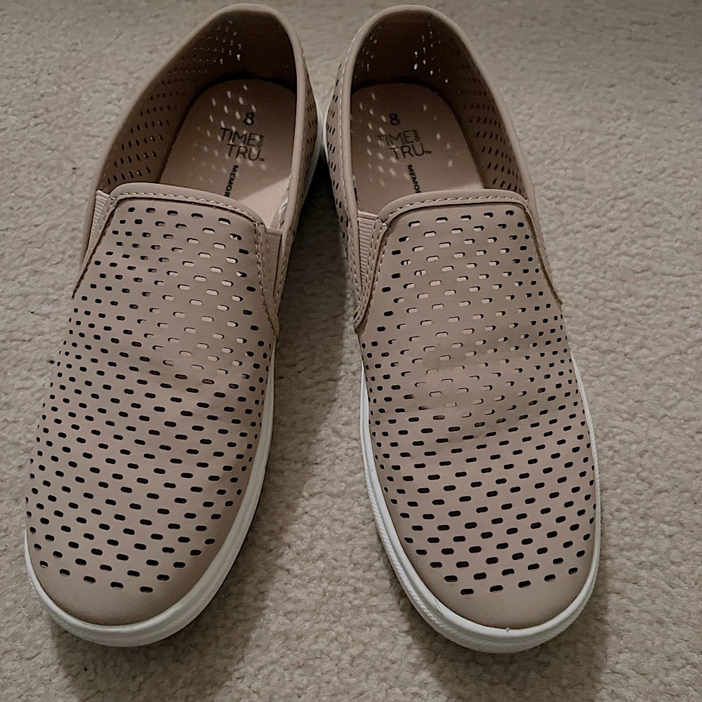 Blush Leather Tennis Shoes